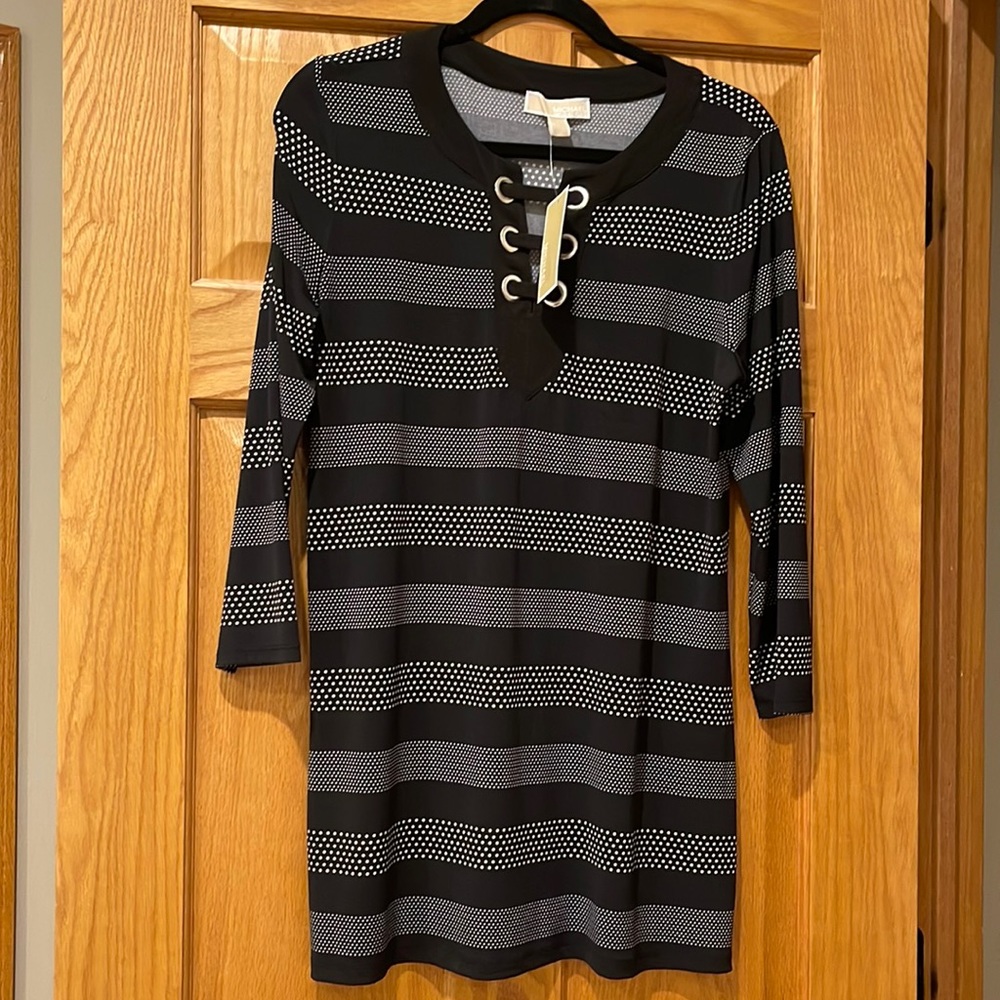 Michael Kors black/white womens large tunic